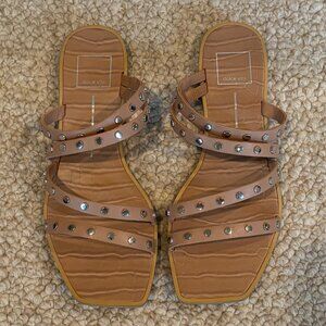 Dolce Vita Beige Embellished Sandals Size 8-1/2